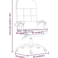 vidaXL Mobiliario De Oficina-Silla de oficina reclinable con masaje de tela marrón