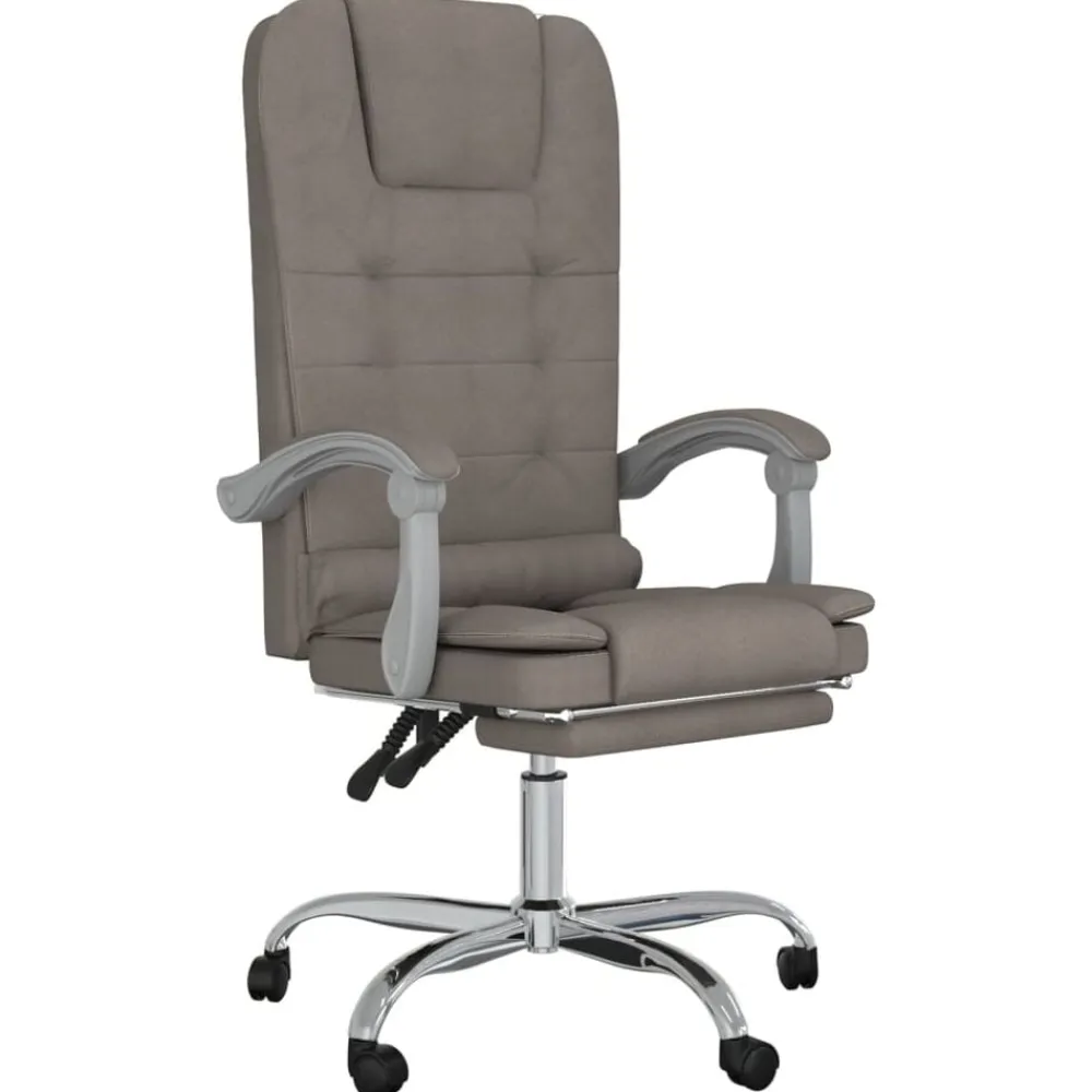 vidaXL Mobiliario De Oficina-Silla de oficina reclinable con masaje tela gris