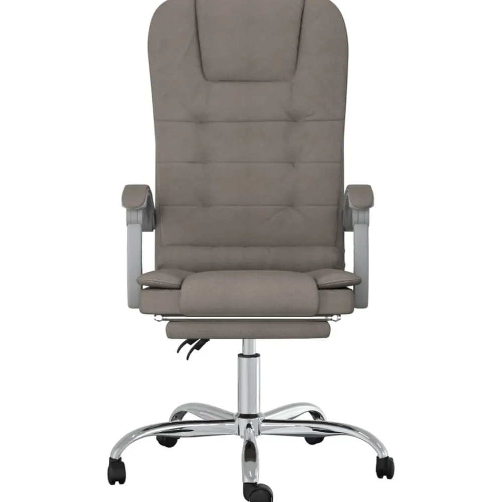 vidaXL Mobiliario De Oficina-Silla de oficina reclinable con masaje tela gris