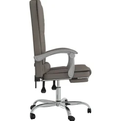 vidaXL Mobiliario De Oficina-Silla de oficina reclinable con masaje tela gris