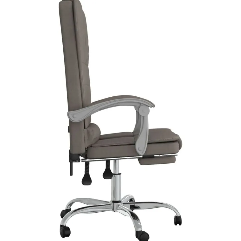 vidaXL Mobiliario De Oficina-Silla de oficina reclinable con masaje tela gris