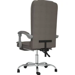 vidaXL Mobiliario De Oficina-Silla de oficina reclinable con masaje tela gris