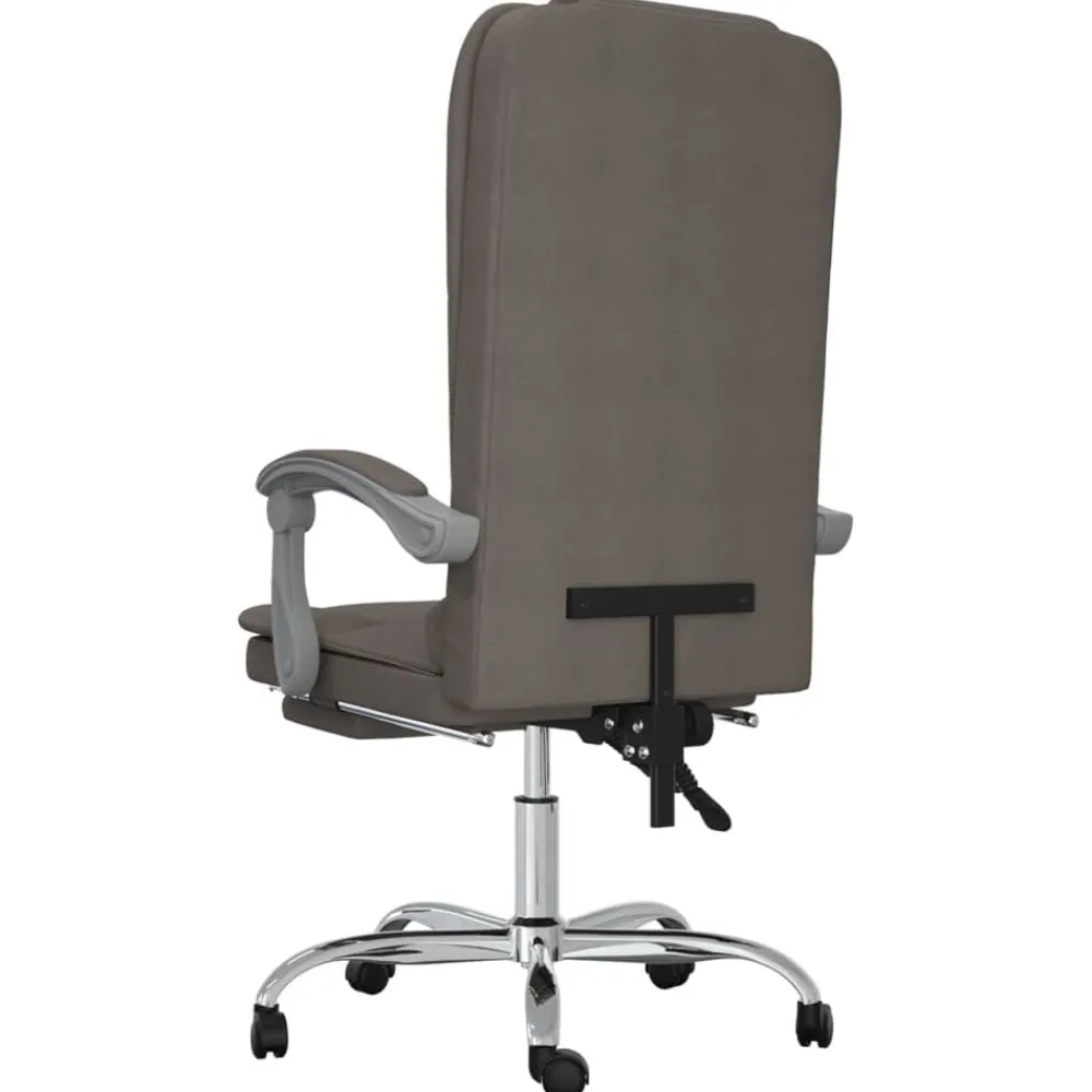 vidaXL Mobiliario De Oficina-Silla de oficina reclinable con masaje tela gris