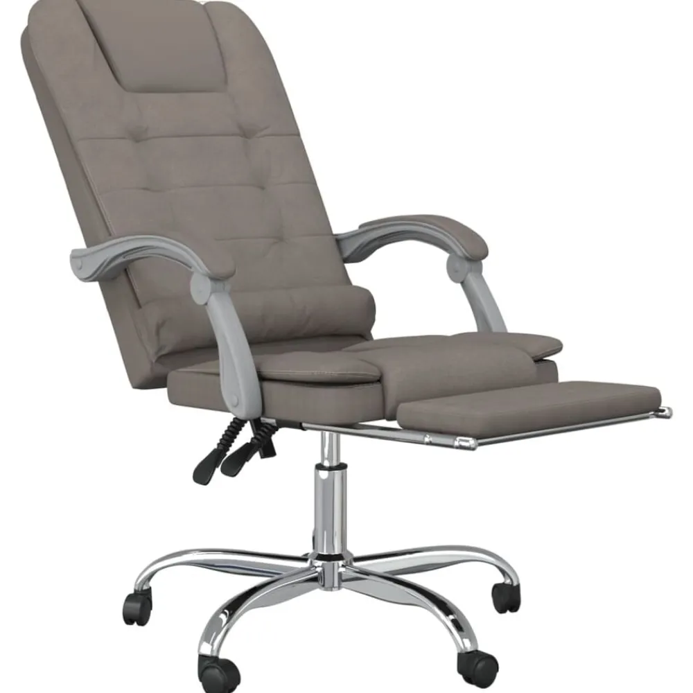 vidaXL Mobiliario De Oficina-Silla de oficina reclinable con masaje tela gris