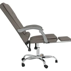 vidaXL Mobiliario De Oficina-Silla de oficina reclinable con masaje tela gris