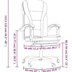 vidaXL Mobiliario De Oficina-Silla de oficina reclinable cuero sintético