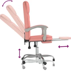 vidaXL Mobiliario De Oficina-Silla de oficina reclinable cuero sintético