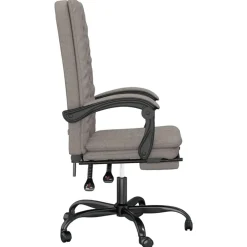 vidaXL Silla de oficina reclinable de tela gris Taupé Sale