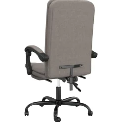 vidaXL Silla de oficina reclinable de tela gris Taupé Sale