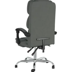 vidaXL Silla de oficina reclinable de tela Gris oscuro Best