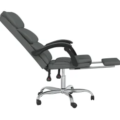 vidaXL Silla de oficina reclinable de tela Gris oscuro Best