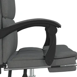 vidaXL Silla de oficina reclinable de tela Gris oscuro Best