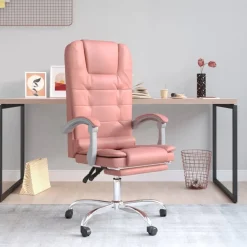 vidaXL Mobiliario De Oficina-Silla de oficina reclinable masaje cuero sintético