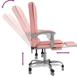 vidaXL Mobiliario De Oficina-Silla de oficina reclinable masaje cuero sintético