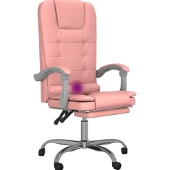 vidaXL Mobiliario De Oficina-Silla de oficina reclinable masaje cuero sintético