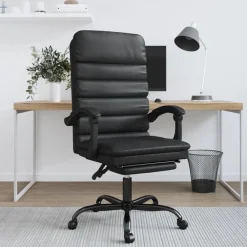 vidaXL Mobiliario De Oficina-Silla de oficina reclinable masaje cuero sintético