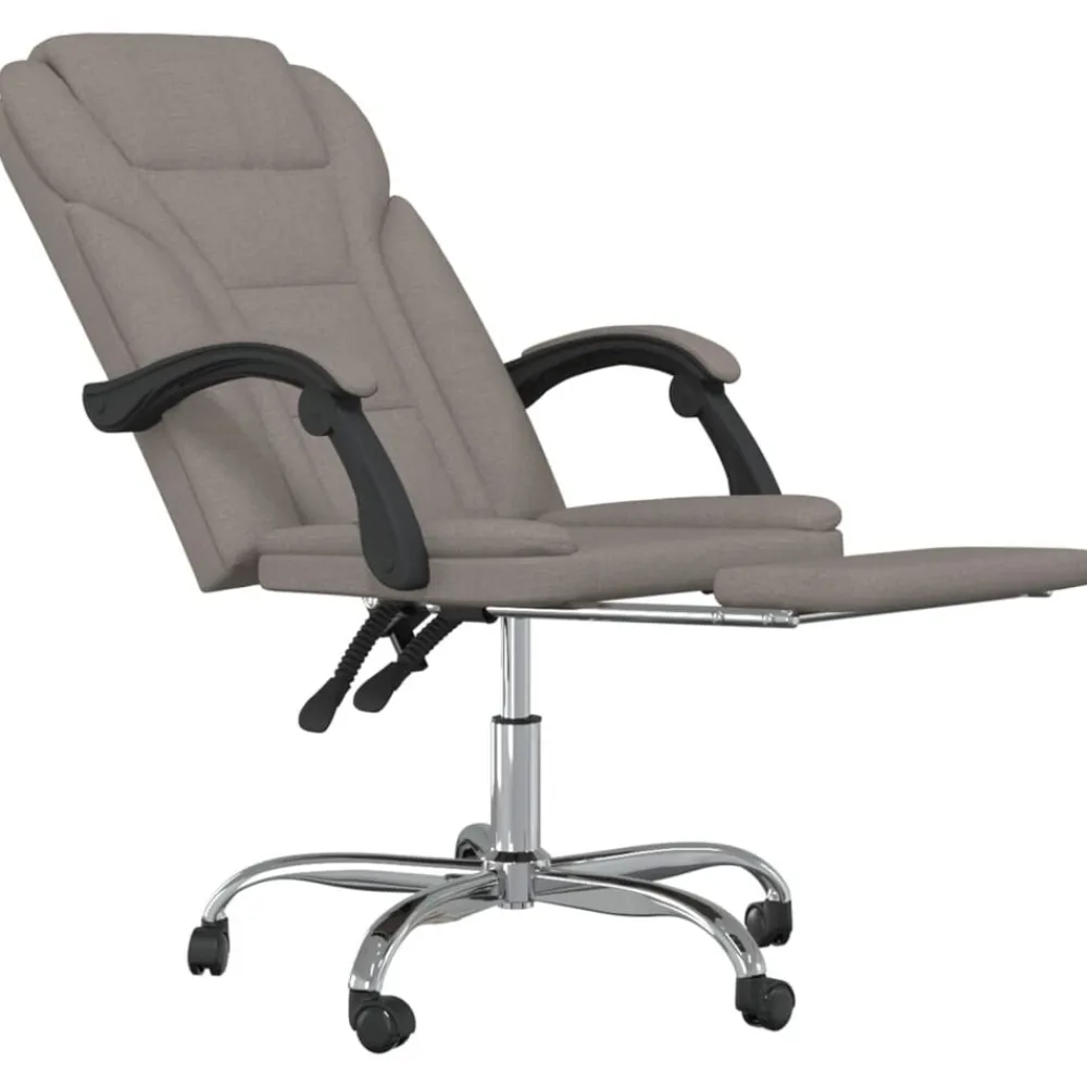 vidaXL Silla de oficina reclinable de tela gris Taupé Outlet