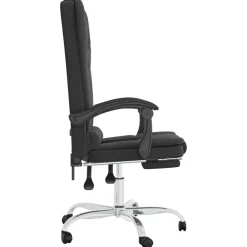 vidaXL Silla de oficina reclinable masaje cuero sintético Negro Outlet