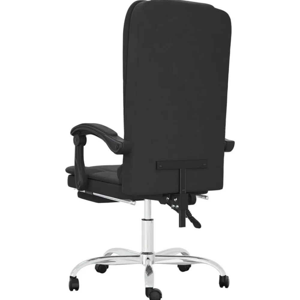 vidaXL Silla de oficina reclinable masaje cuero sintético Negro Outlet