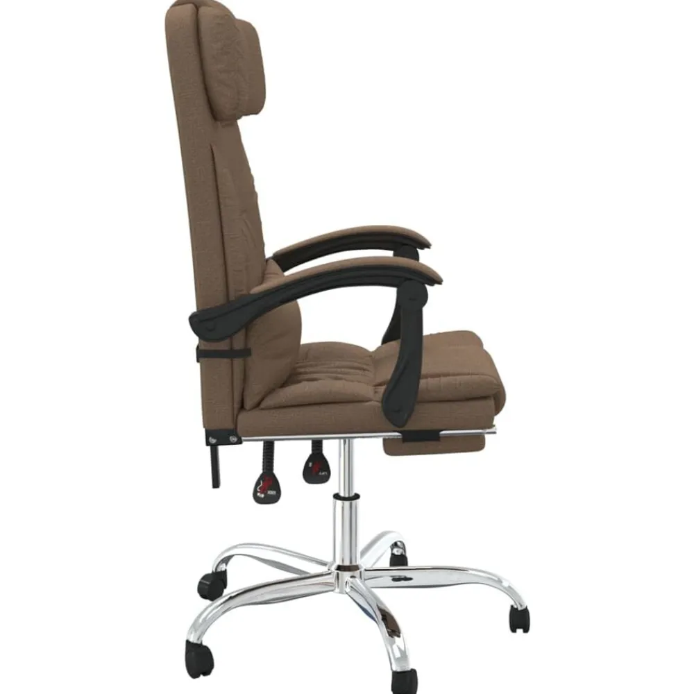 vidaXL Mobiliario De Oficina-Silla de oficina reclinable con masaje de tela marrón