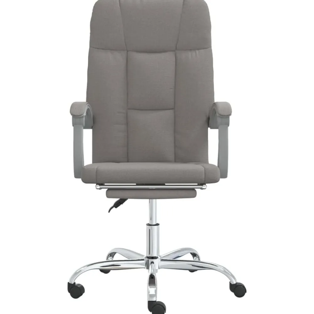 vidaXL Mobiliario De Oficina-Silla de oficina reclinable de tela gris