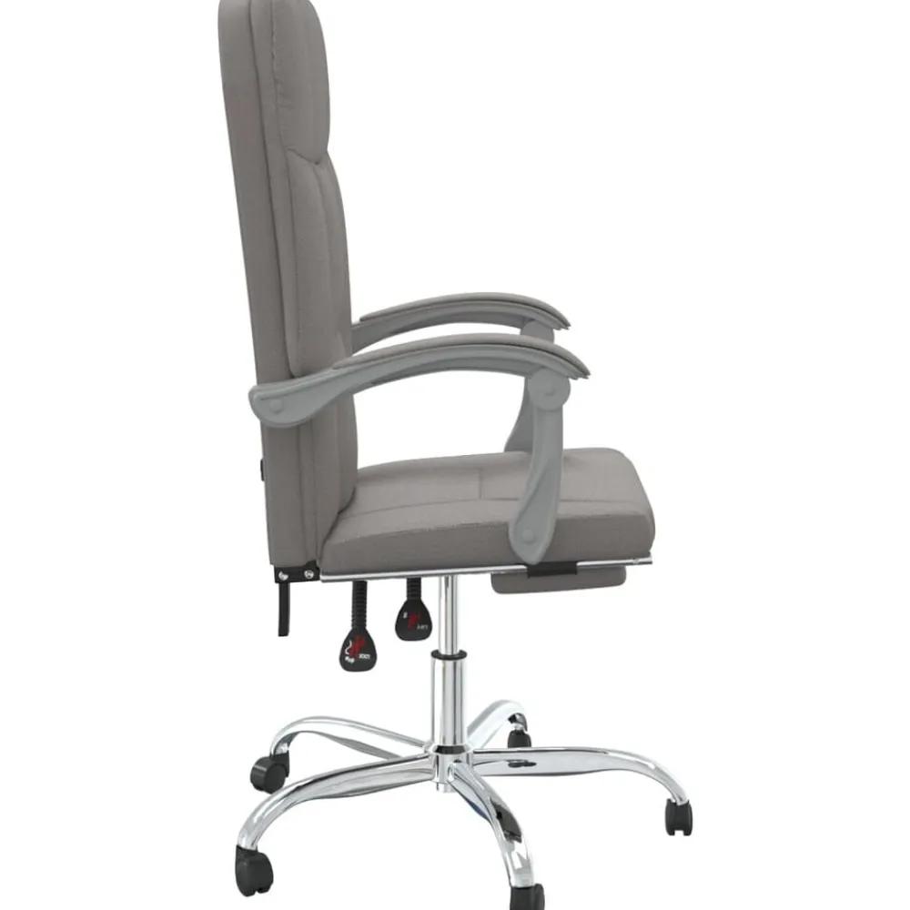 vidaXL Mobiliario De Oficina-Silla de oficina reclinable de tela gris