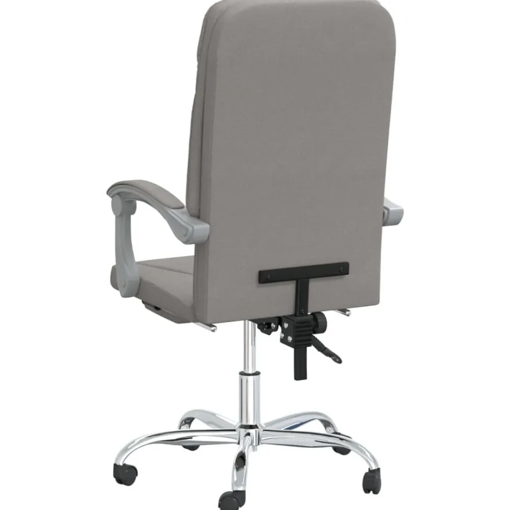 vidaXL Mobiliario De Oficina-Silla de oficina reclinable de tela gris