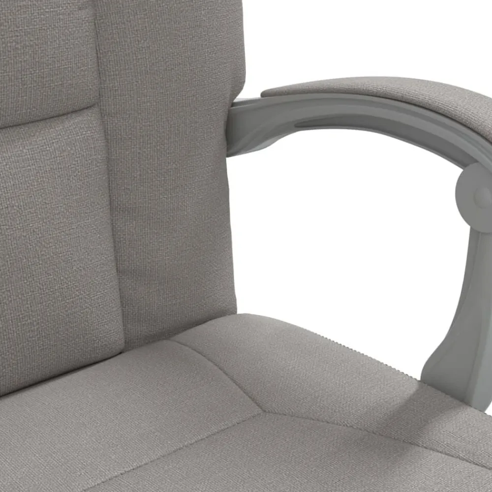 vidaXL Mobiliario De Oficina-Silla de oficina reclinable de tela gris
