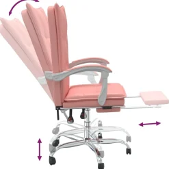 vidaXL Mobiliario De Oficina-Silla de oficina reclinable cuero sintético