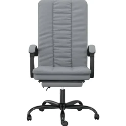 vidaXL Silla de oficina reclinable de tela Gris claro Discount