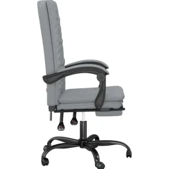 vidaXL Silla de oficina reclinable de tela Gris claro Discount