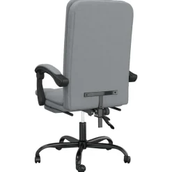 vidaXL Silla de oficina reclinable de tela Gris claro Discount