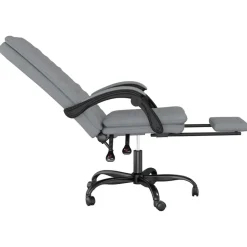 vidaXL Silla de oficina reclinable de tela Gris claro Discount