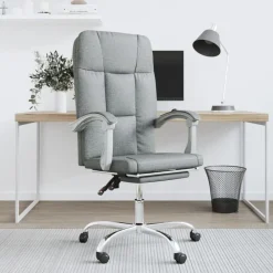 vidaXL Mobiliario De Oficina-Silla de oficina reclinable de tela