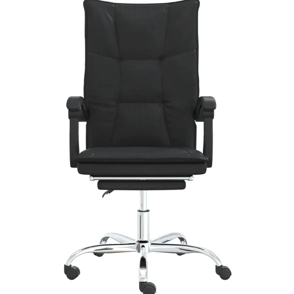 vidaXL Silla de oficina reclinable cuero sintético Negro Online