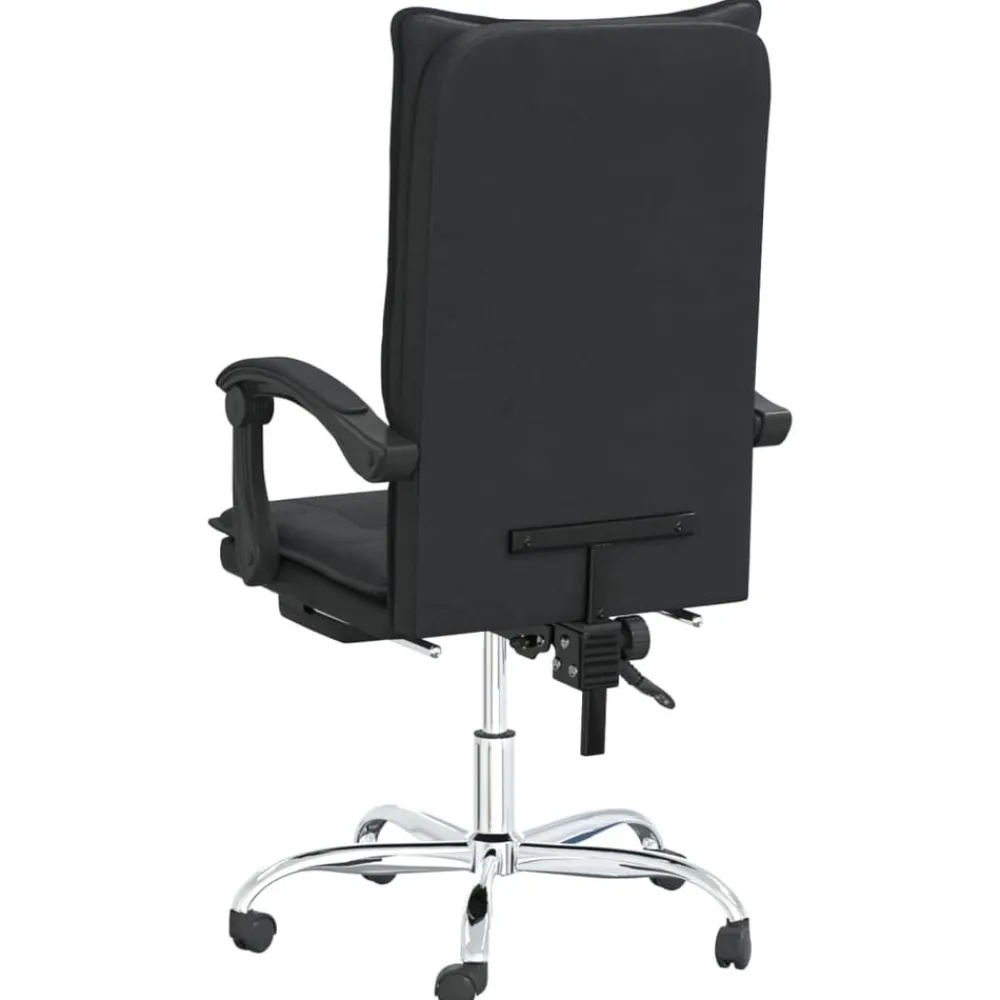 vidaXL Silla de oficina reclinable cuero sintético Negro Online