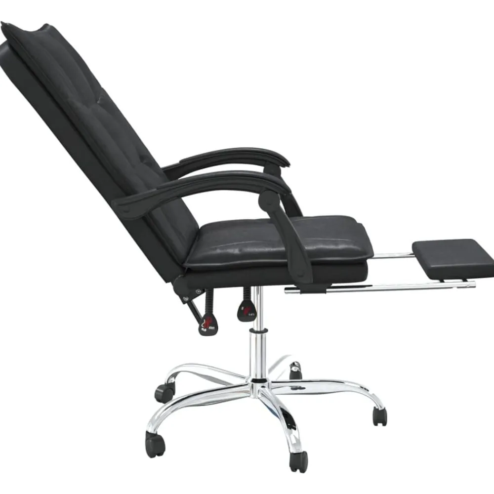 vidaXL Silla de oficina reclinable cuero sintético Negro Online