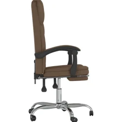 vidaXL Silla de oficina reclinable de tela marrón Marr&oacute;n Outlet