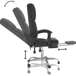 vidaXL Mobiliario De Oficina-Silla de oficina reclinable masaje cuero sintético