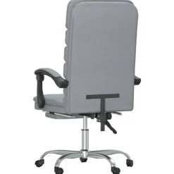 vidaXL Mobiliario De Oficina-Silla de oficina reclinable con masaje de tela