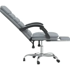 vidaXL Mobiliario De Oficina-Silla de oficina reclinable con masaje de tela