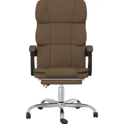vidaXL Mobiliario De Oficina-Silla de oficina reclinable de tela marrón