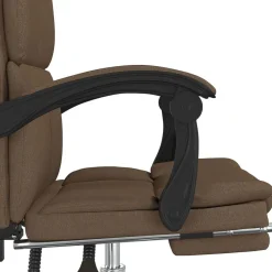 vidaXL Mobiliario De Oficina-Silla de oficina reclinable de tela marrón