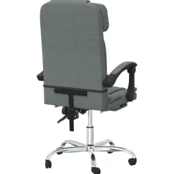 vidaXL Silla de oficina reclinable con masaje de tela Gris oscuro Outlet