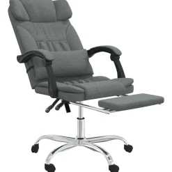 vidaXL Silla de oficina reclinable con masaje de tela Gris oscuro Outlet
