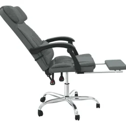 vidaXL Silla de oficina reclinable con masaje de tela Gris oscuro Outlet