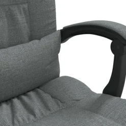 vidaXL Silla de oficina reclinable con masaje de tela Gris oscuro Outlet