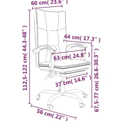 vidaXL Silla de oficina reclinable de tela Gris oscuro Hot