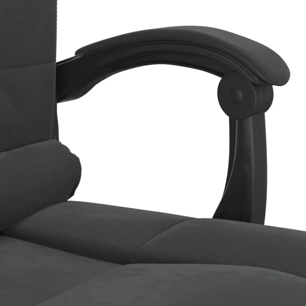 vidaXL Silla de oficina reclinable con masaje terciopelo Negro Hot