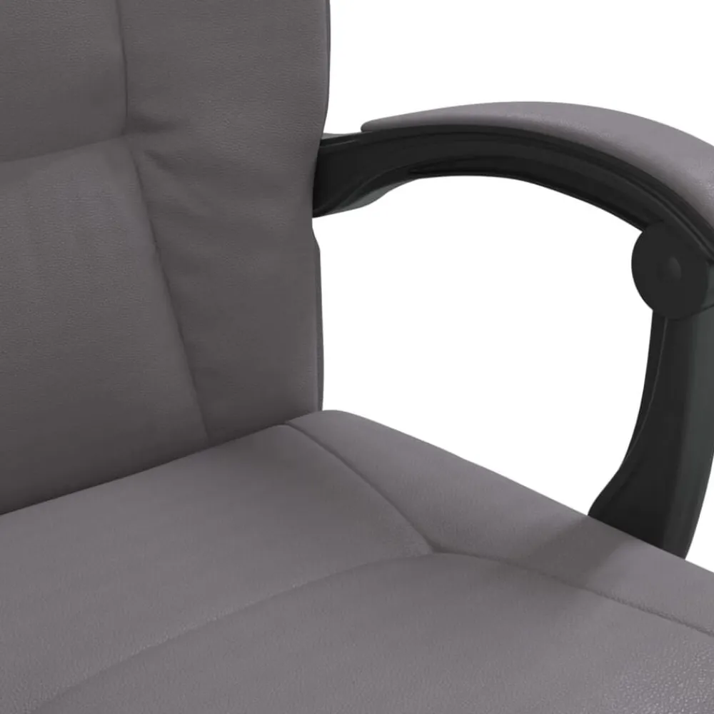 vidaXL Silla de oficina reclinable cuero sintético Gris Hot